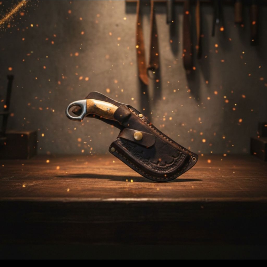 Pisau Golokk Mini Unik Lucu Sarung Kulit