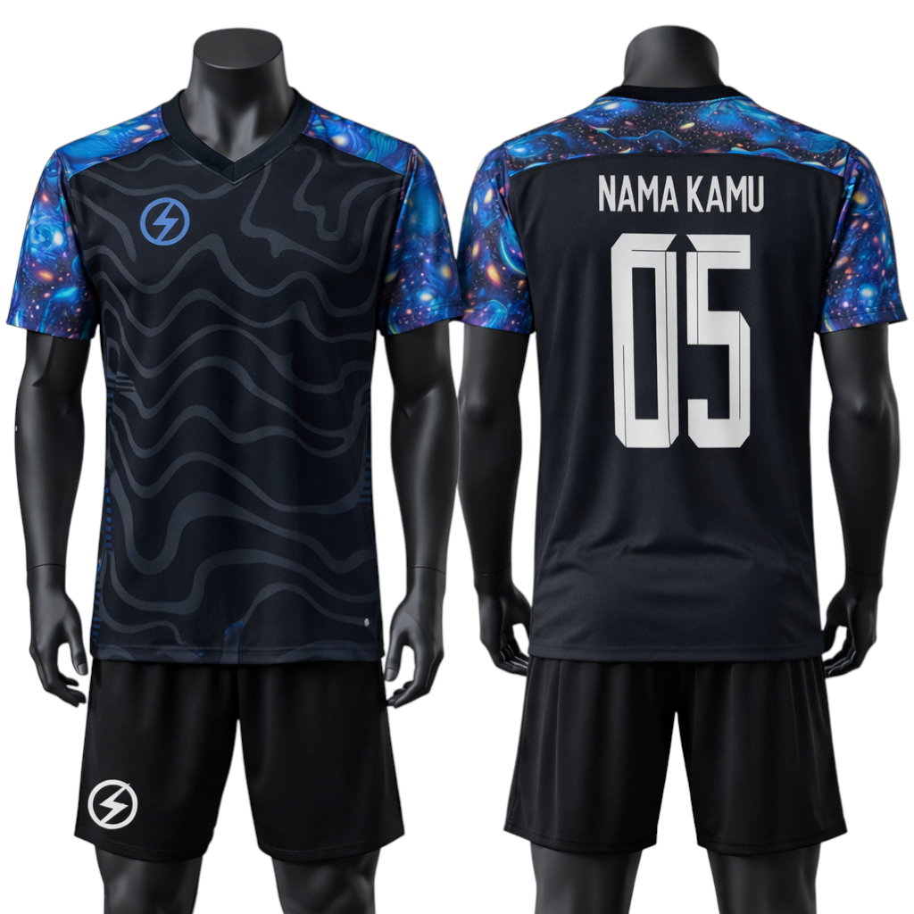 Baju Jersey Bola Futsal  Cowok Cewek Pria Wanita Dewasa Custom Sablon Nama + Nomor Punggung Sendiri