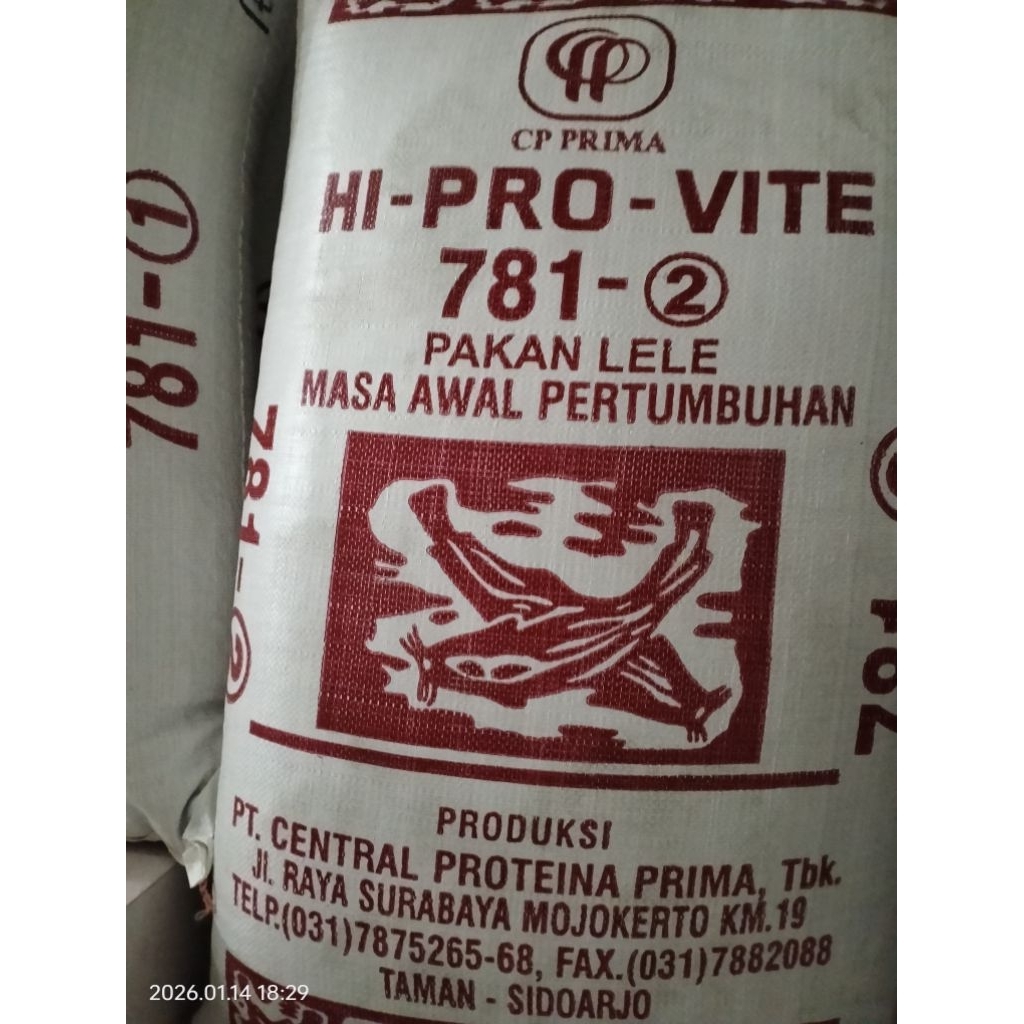 781  -1, -2, -3, PAKAN IKAN LELE, NILA, PATIN ORIGINAL 1 ZAK/ KARUNG 30 KG