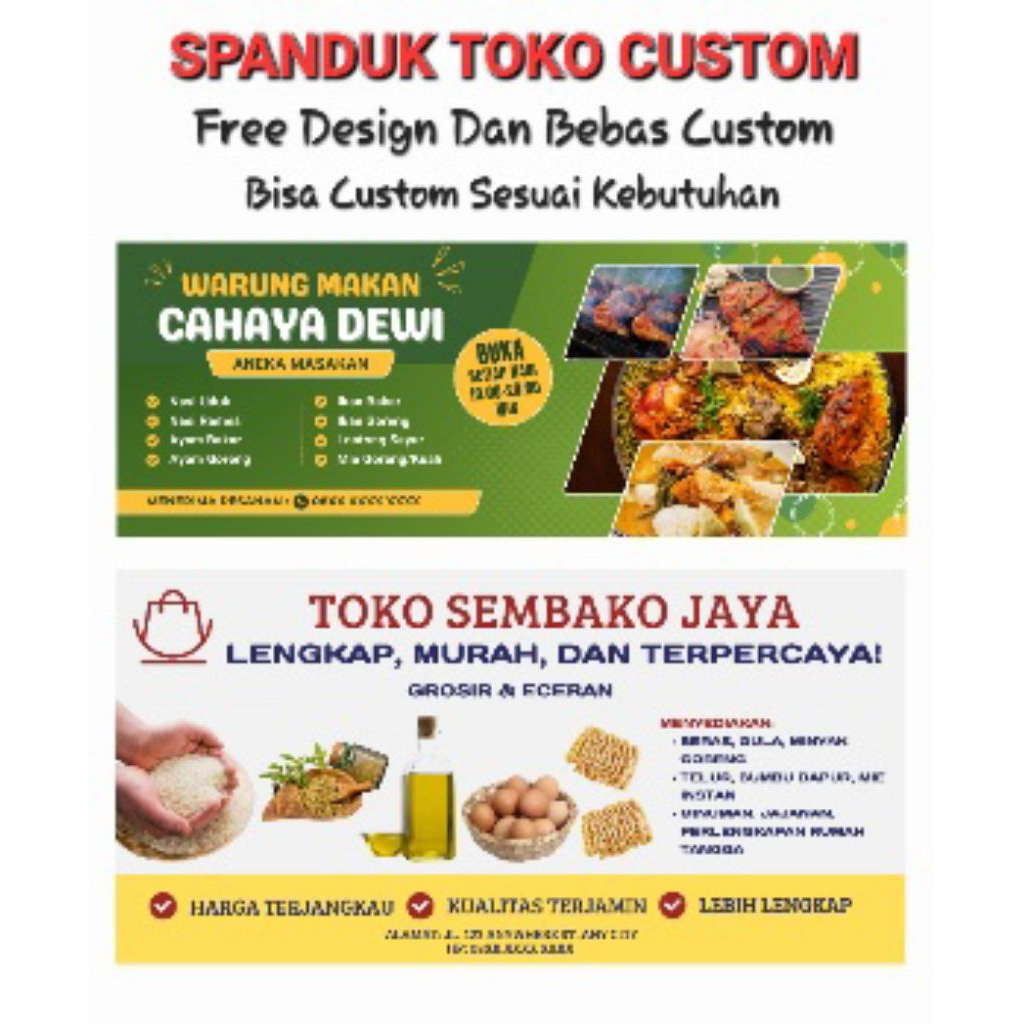 Toko Baju Spanduk Toko Kue Spanduk Toko Pakaian Banner Toko Makanan