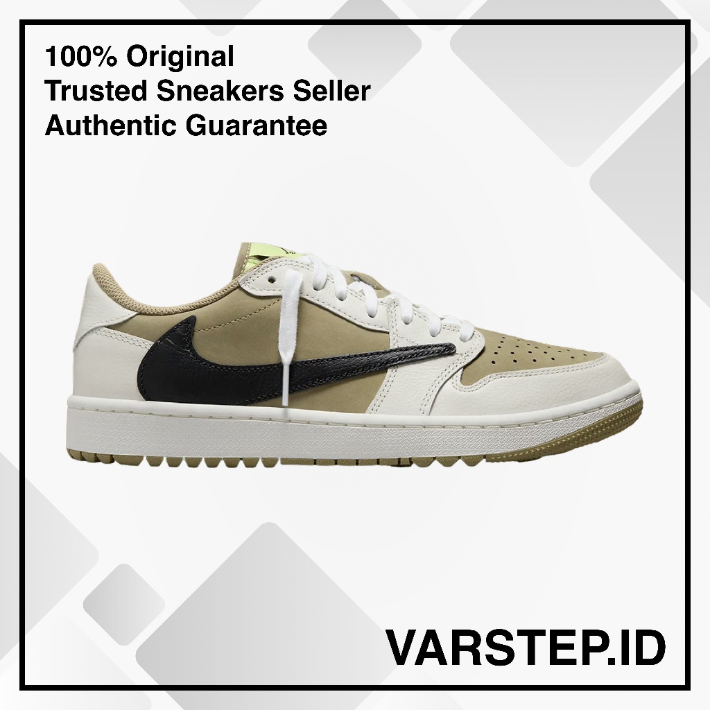 Jordan 1 Low Golf Travis Scott Neutral Olive 100% Original