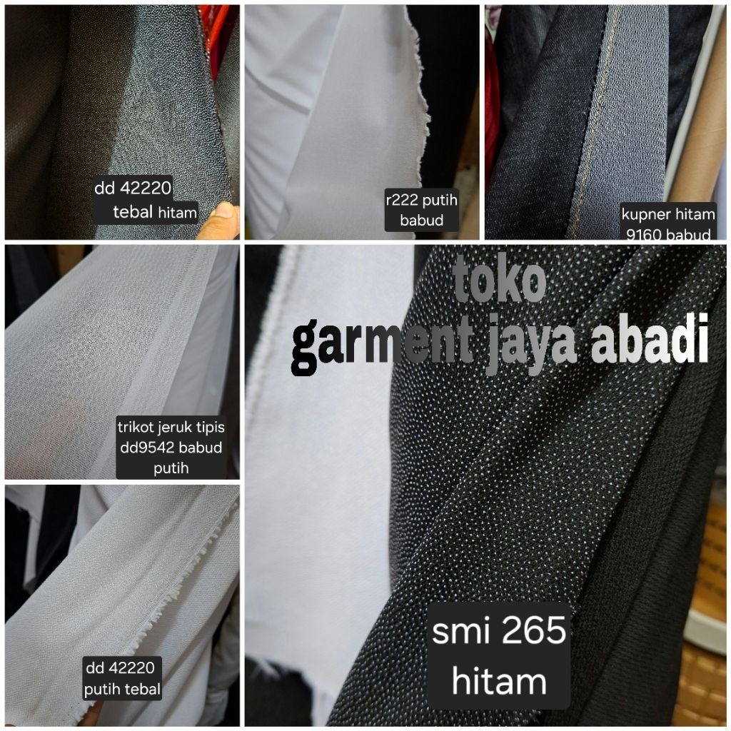 trikot lem tipis,tebal,wafell,kufner /meter