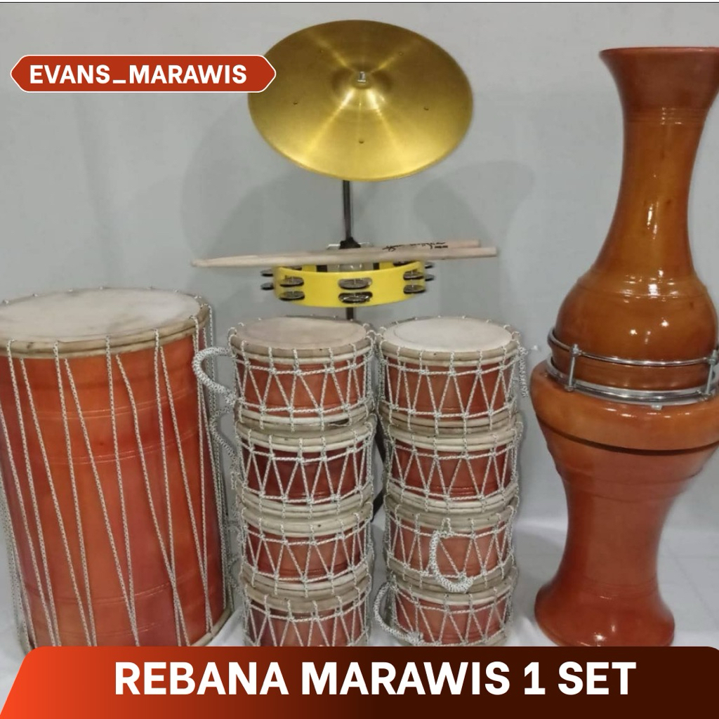 Marawis Fullset Lengkap Hadroh Marawis Polos Natural Kualitas Super