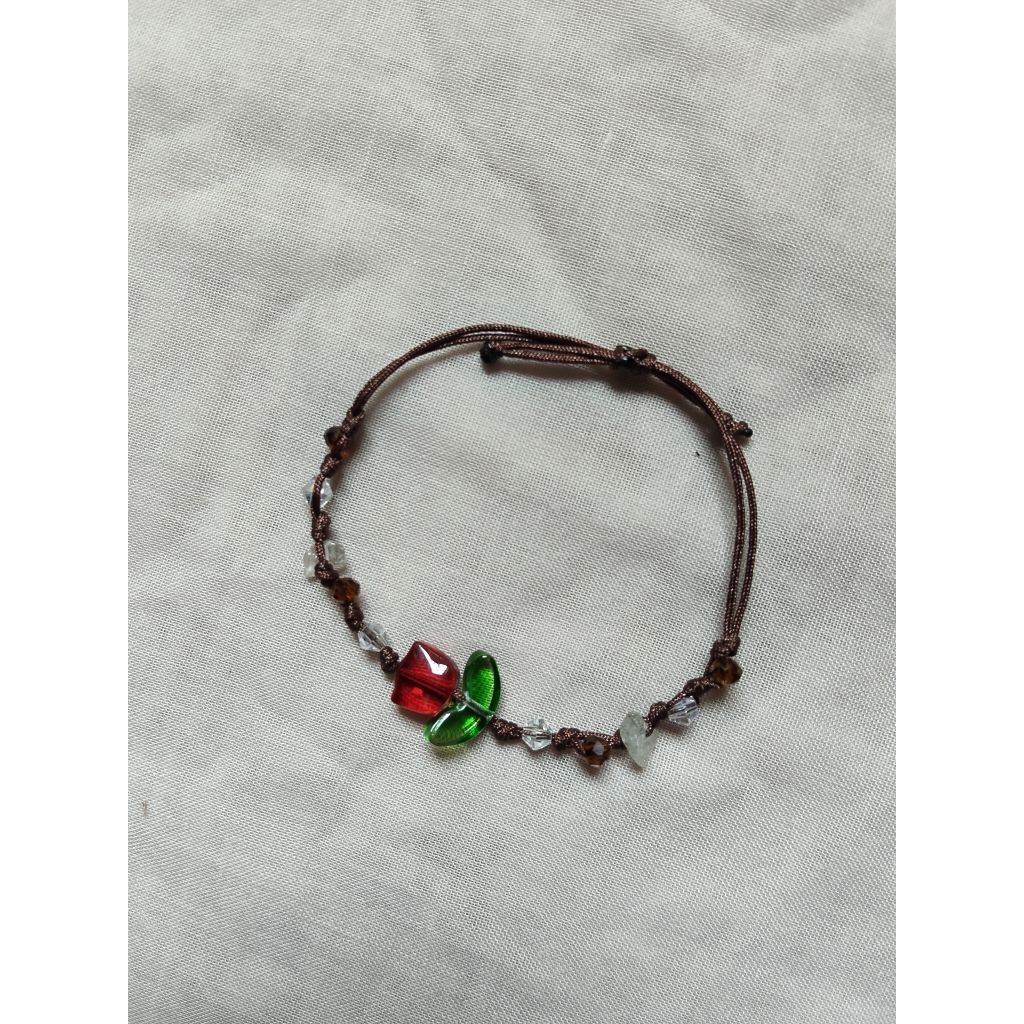 gelang bunga mawar merah aesthetic/tali giok/aksesoris