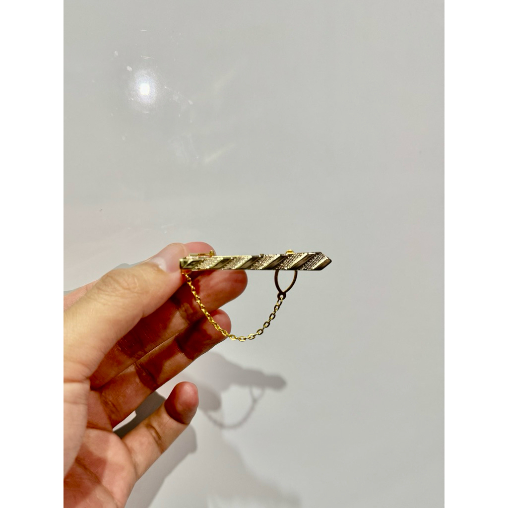 Penjepit Dasi Gold Kuningan Motif Dasi