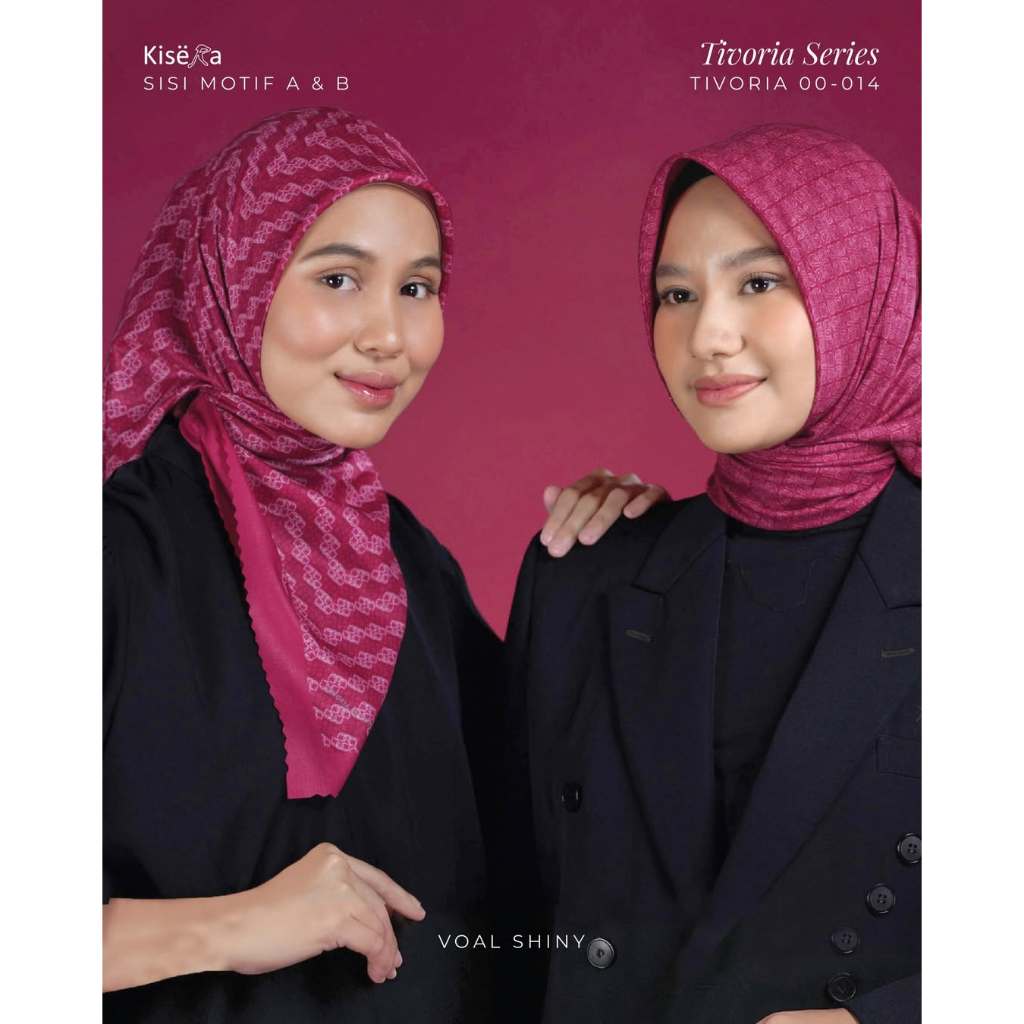 TIVORIA 014 - 36 M | Kerudung Hijab 4 Warna 1 Motif Artificial Texture, Jilbab Praktis Cantik | Voal