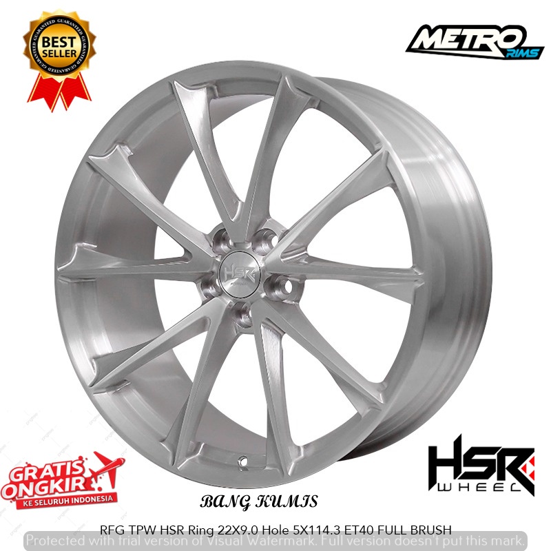 VELG RACING HSR RFG TPW RING 22 COCOK UNTUK MOBIL ALPHARD  SANTAFE CRV FALLVIRE-METRO RIMS
