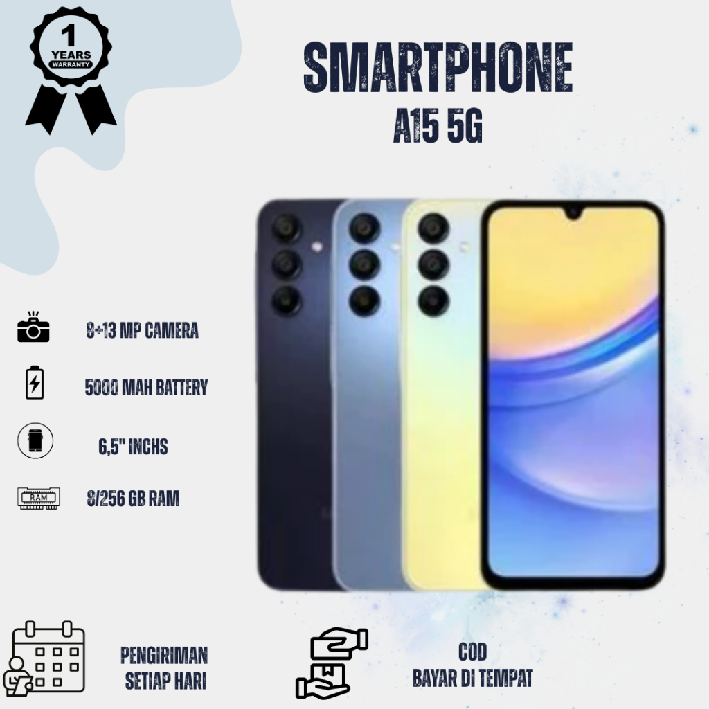 Smartphone A15 5G 8GB/256GB FULLSET HANDPHONE ANDROID SUDAH NFC BERGARANSI METODE PEMBAYARAN COD
