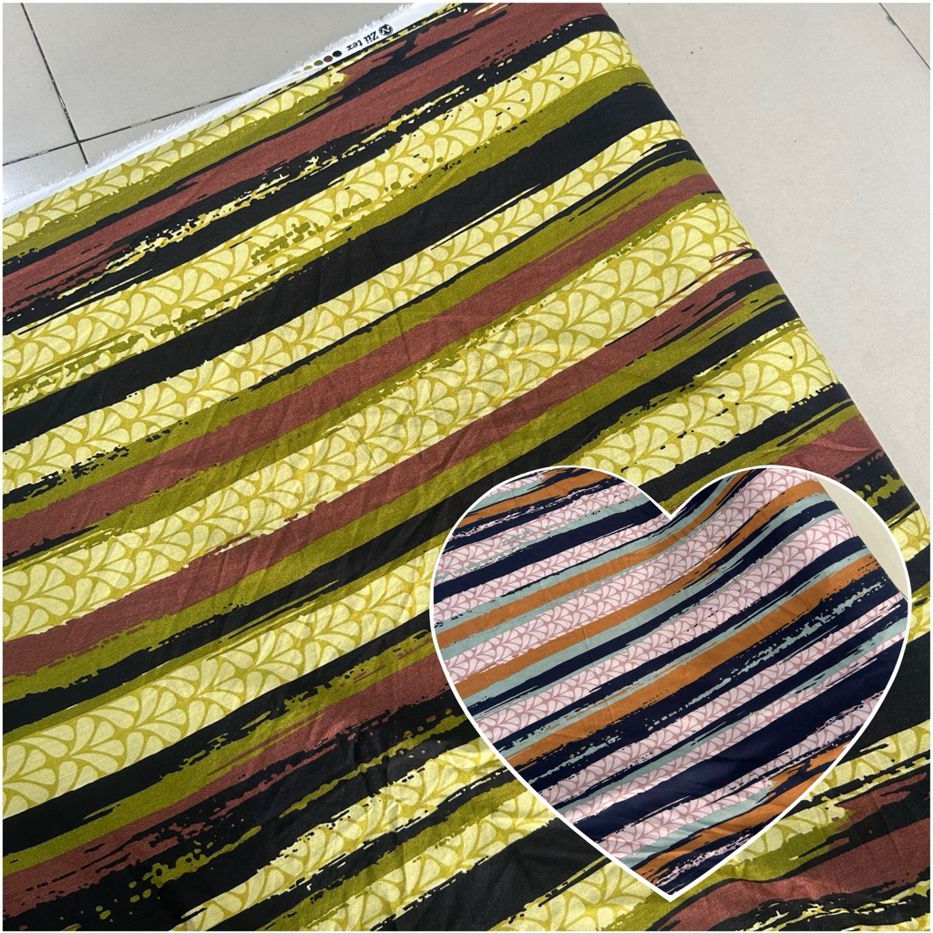 kain katun rayon viscose premium motif salur