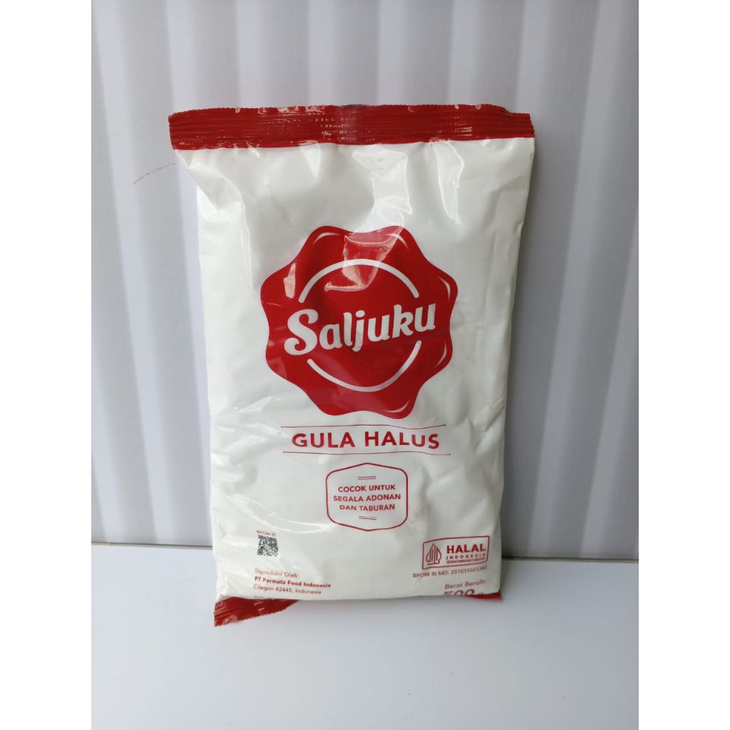 Gula Halus Saljuku 1 dus 500gr (1 dus isi 20pcs) Gula Taburan Kue Ada Sensasi Dingin