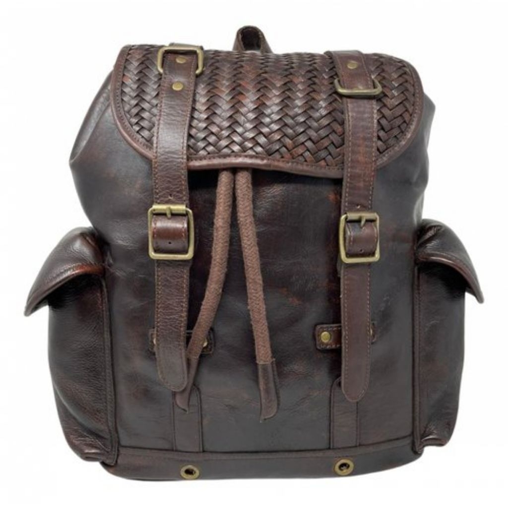 RANSEL ZARA MAN BACKPACK BROWN LANGKA FULL KULIT ASLI BESAR