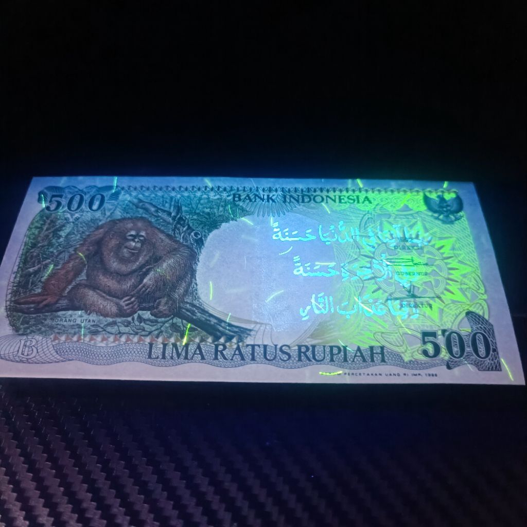 Uang Kuno 500 Orang Utan Asli Berkaligrafi Arab