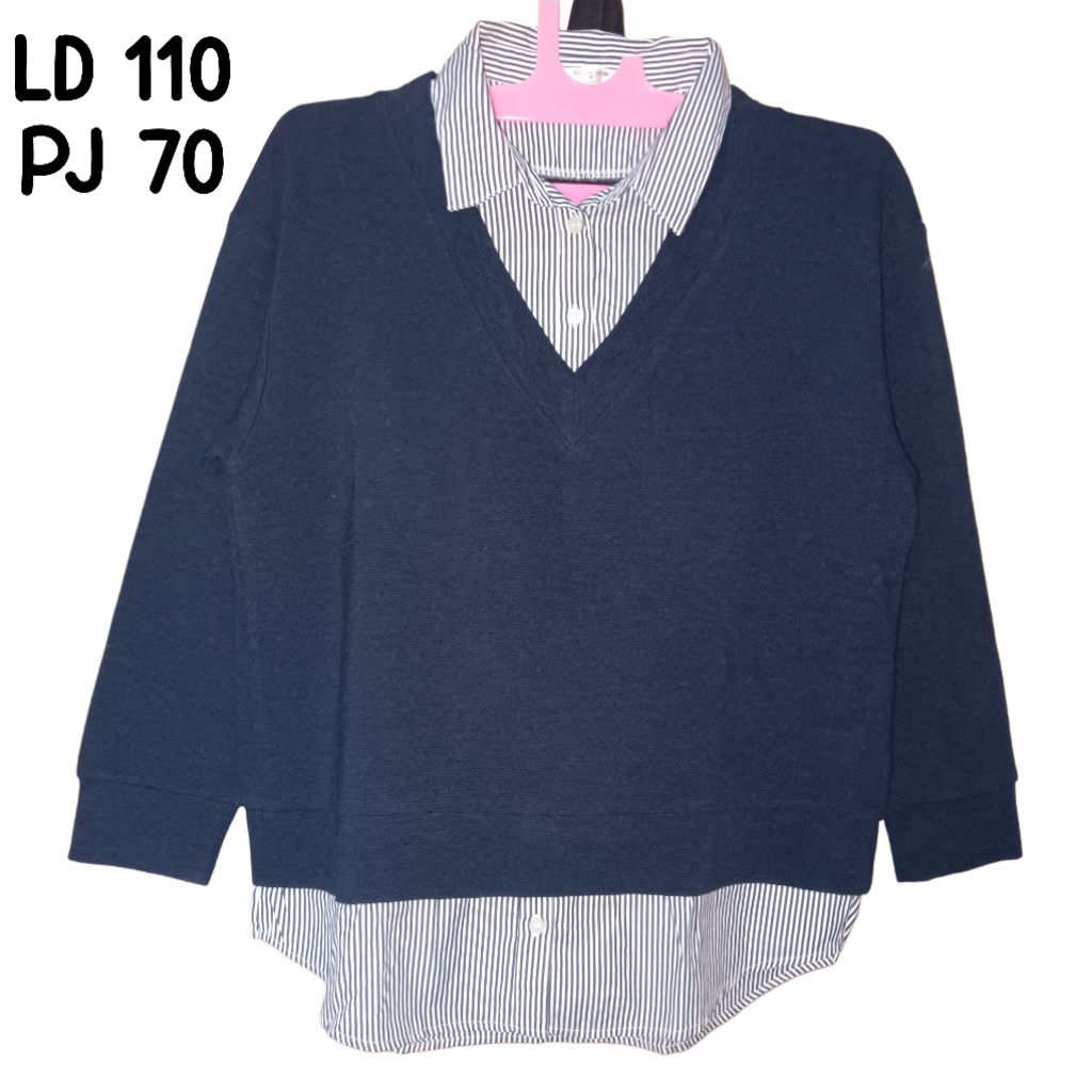 Blouse Navy Glacier Stripe