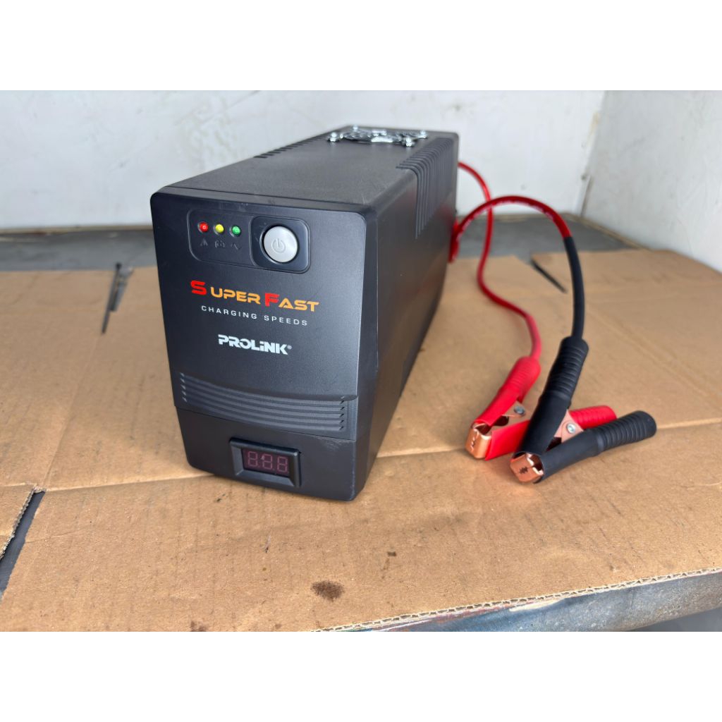 UPS PROLINK SUPERFAST 700VA/350WATT MODIF AKI EXTERNAL,volt meter + kipas