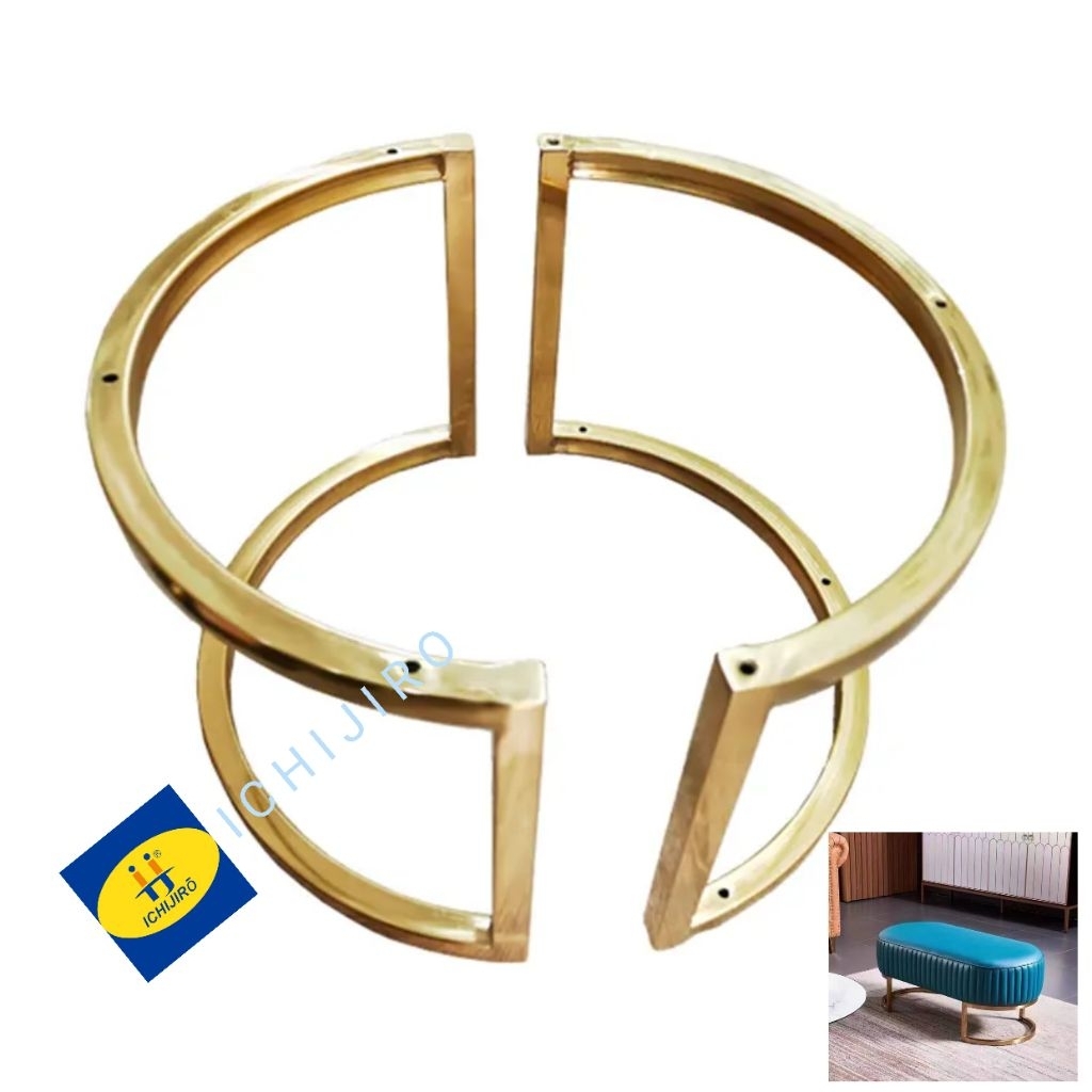 (Sepasang)Kaki Sofa/Bench/Stool Stainless Gold Kaki Hias Sofa