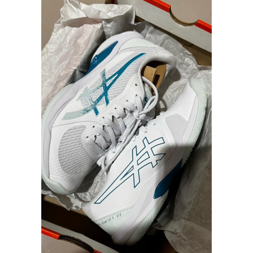 Aku Asics Solution Swift FF 2 - White/Shooting Sea (Size 37,5)