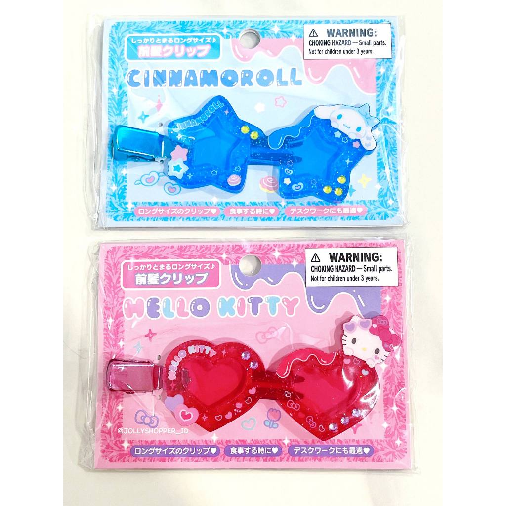 [READY STOCK] Sanrio JAPAN Hello Kitty Cinnamoroll Hair Clip (Academy Sparkle Festival) - Jembutan R