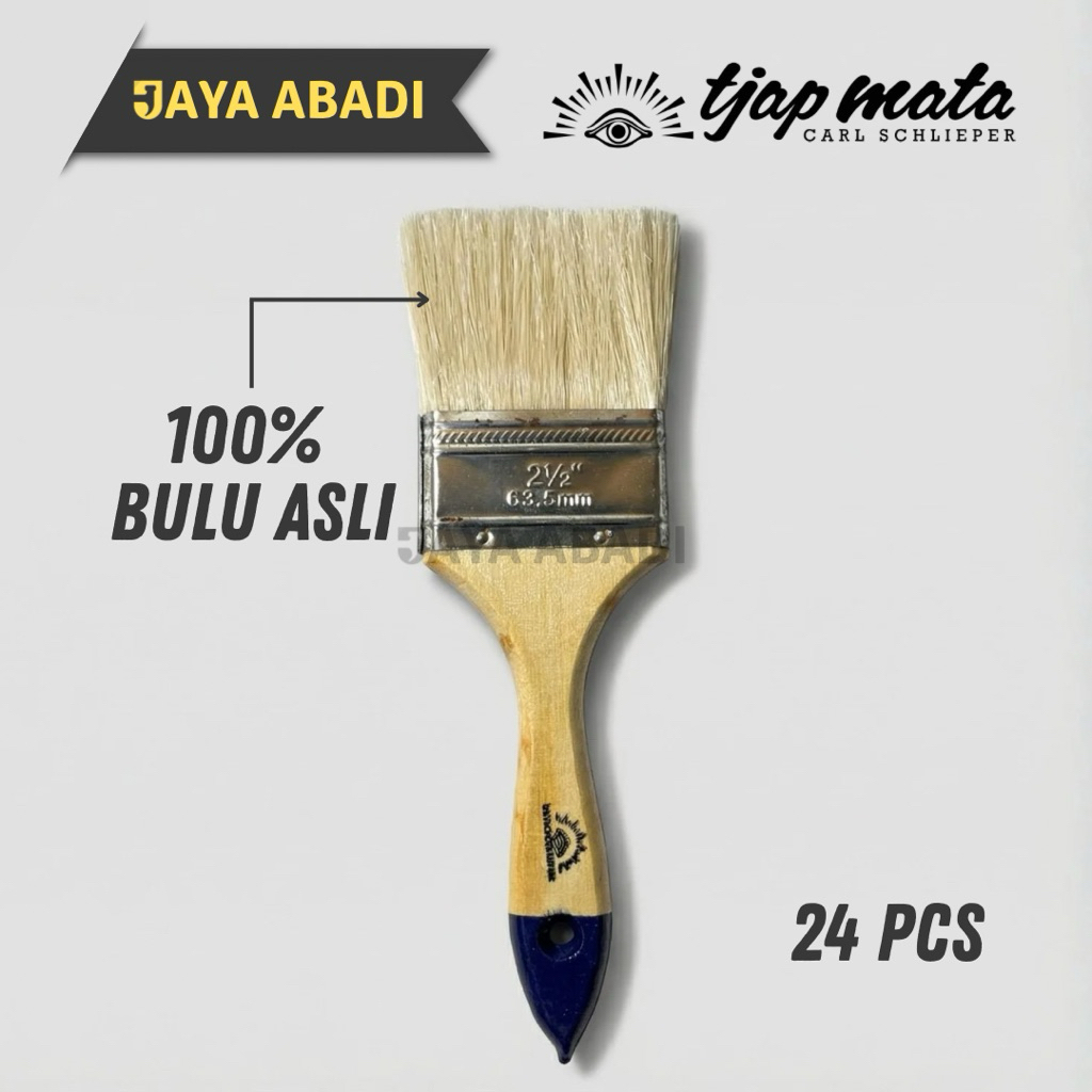 Kuas Cat Tjap Mata Original Gagang Kayu / Kuas Cat Tjap Mata Kualitas Premium