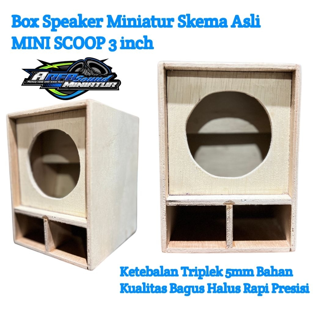 Box Speaker Mini Scoop 3 inch Bahan Tebal 5mm & Halus Sangat Presisi