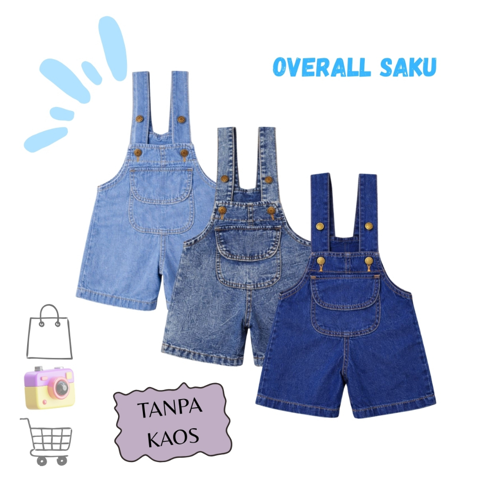 Sokakids - Overall Anak | Baju Kodok Jeans Anak | Jumpsuit Denim Anak Laki Laki Perempuan 6bln - 5 T