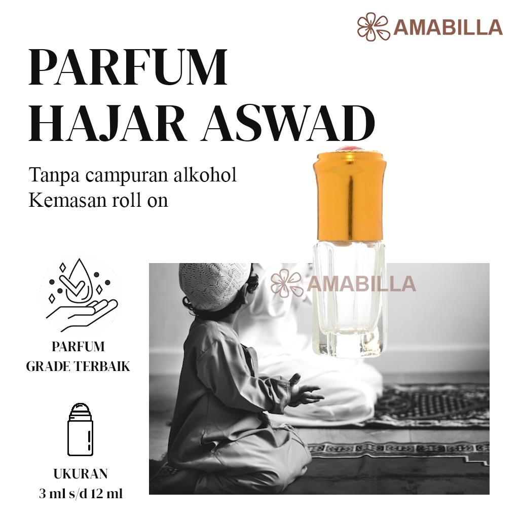 Parfum Aroma HAJAR ASWAD Original Non Alkohol 3ml Parfum Original Bibit Parfum Murni HAJAR ASWAD Min