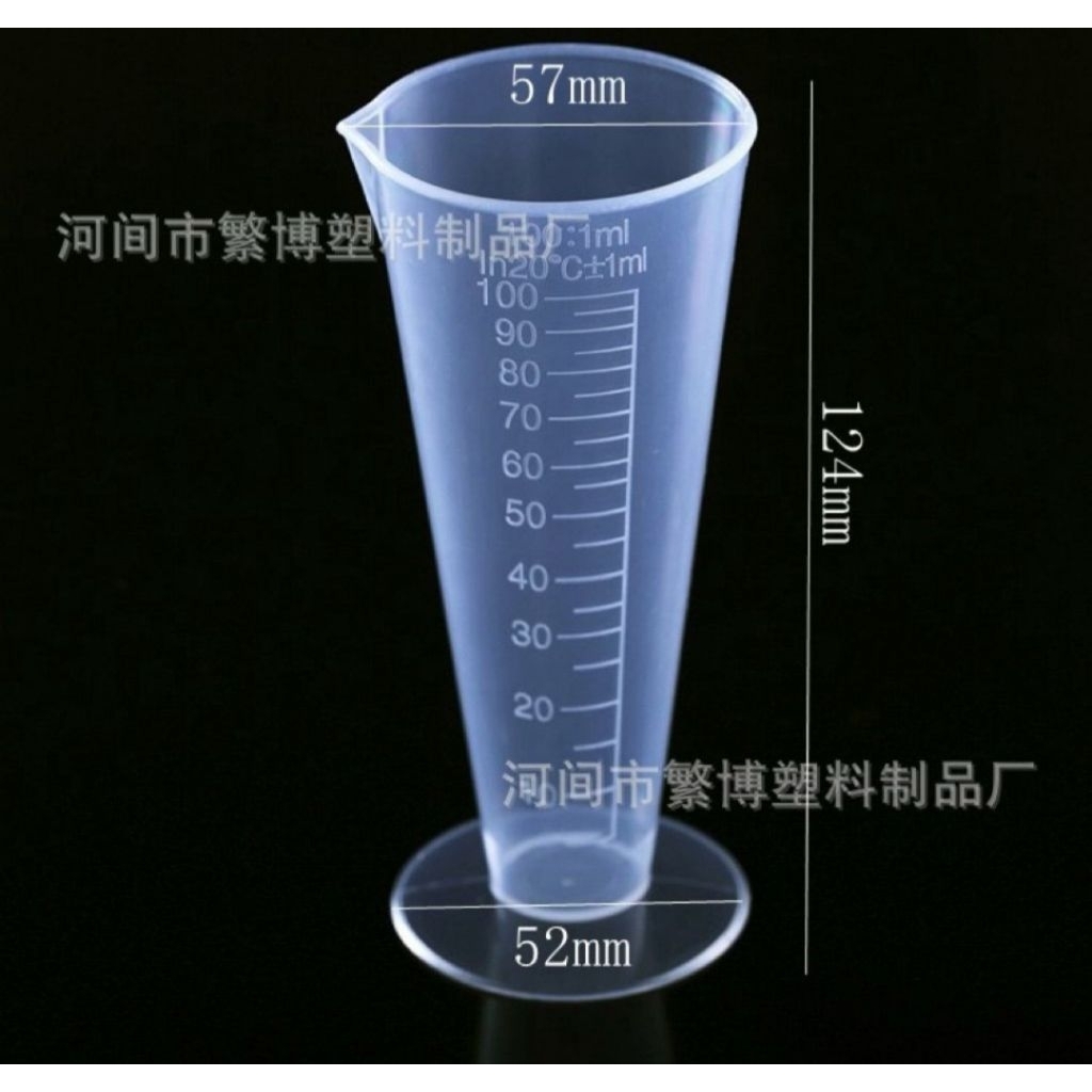 Gelas Ukur Plastik 100ml / Gelas Takar Plastik 100ml