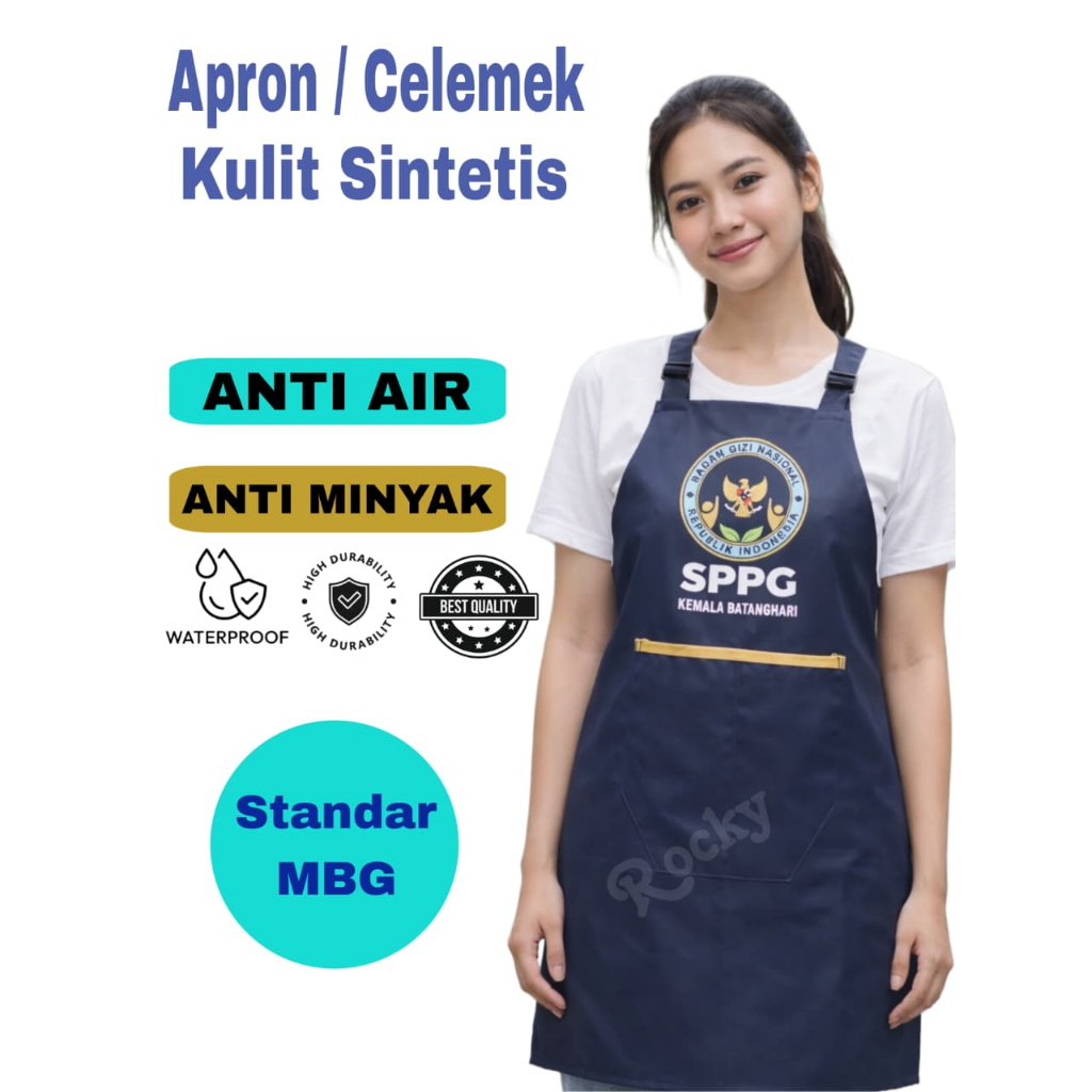 Celemek Apron BGN Badan Gizi Nasional SPPG Celemek Dapur MBG ANTI AIR ANTI MINYAK