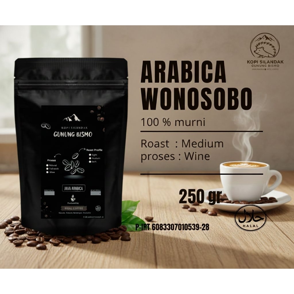 KOPI ARABICA WINE 250g SILANDAK GUNUNG BISMO WONOSOBO