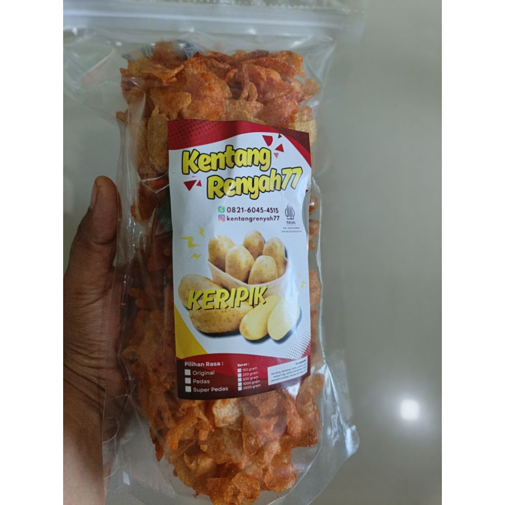 keripik kentang pedas manis