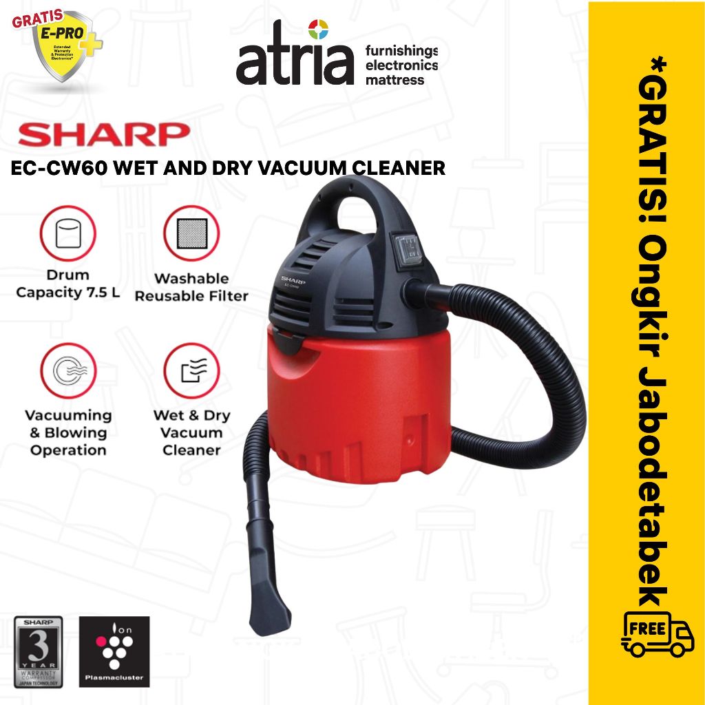 Sharp Vacuum Cleaner EC-CW60 Red 600 Watt