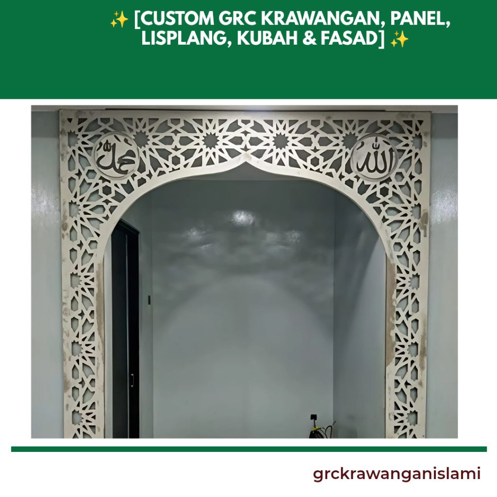 Motif krawangan GRC masjid Jakarta Timur terbaru