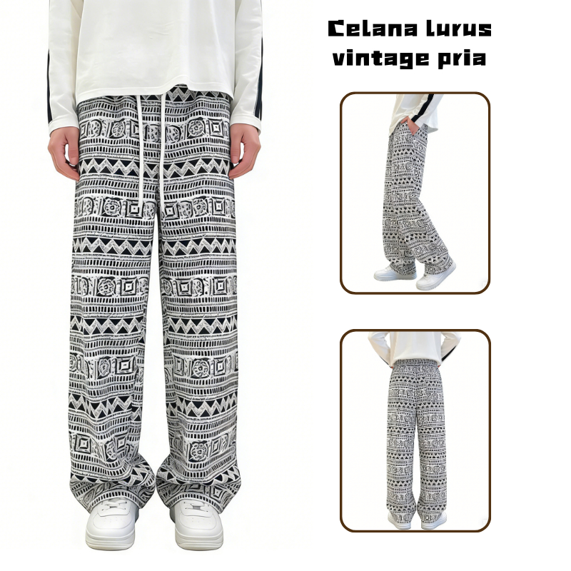 Celana kasual longgar pria, celana kasual bergaya, gaya Korea, celana panjang pria