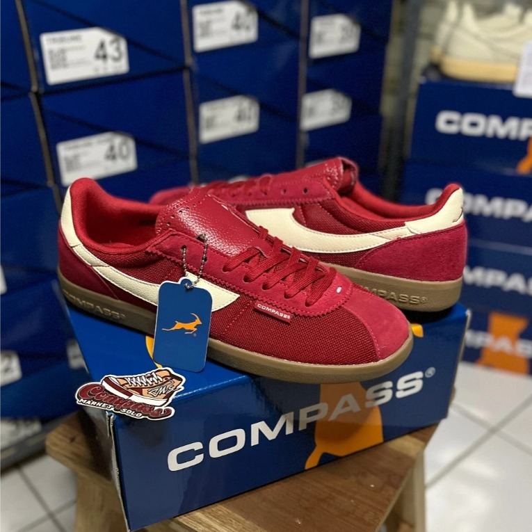 [ORIGINAL] SEPATU COMPASS TRIBUNE RED GUM || COMPASS TRIBUN RED