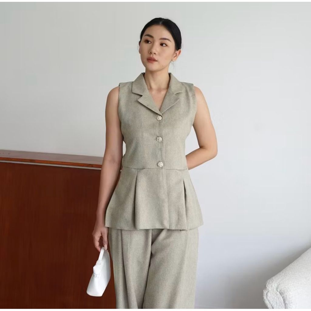 beige studio cornellia top khaki