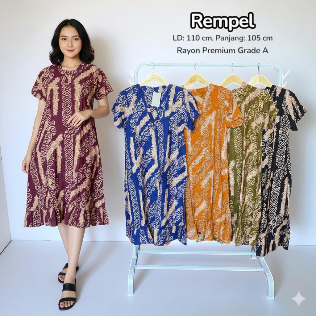 Daster Batik Rempel Solo Rayon Premium Adem