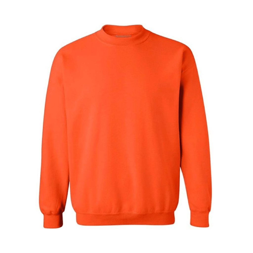 Jaket Sweater Crewneck Distro OREN ORANGE oranye Jingga banyak warna sablon bordir LOGO TULiSAN polo