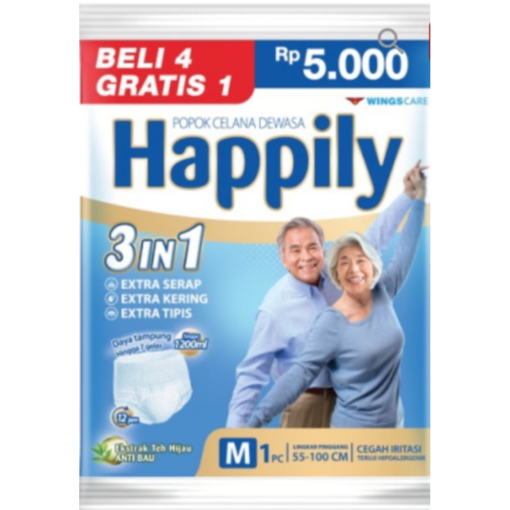 Happy Adult Pants M1 Sachet/Popok Dewasa/Popok Orang Tua