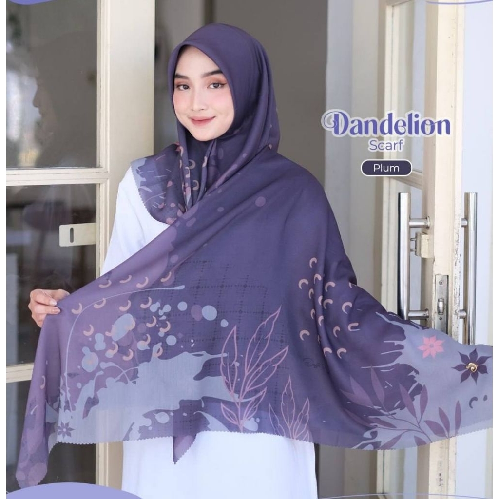 Dandelion Scarf ORI by Daffi Hijab || Jilbab Segi Empat Soft & Breathable Premium Voal