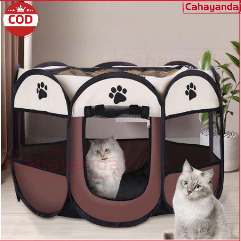 Kandang Lipat Portable Kucing Anjing Anti Air  Kandang Kucing Besar PagarTenda Anjing Hewan Pelihara