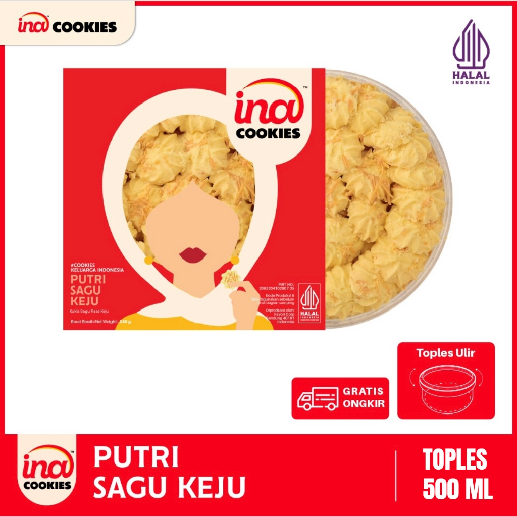 Ina Cookies Kue Kering Premium Sagu Keju Toples Reguler