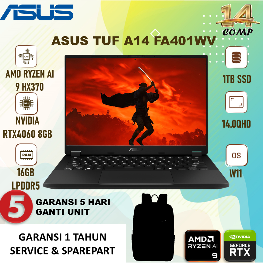 ASUS TUF GAMING A14 RYZEN AI 9 HX370 RTX4060 16GB 1TB SSD 14"QHD -FA401WV