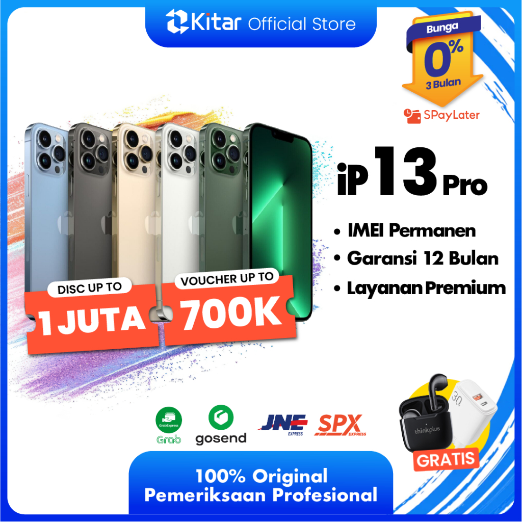 iPhone 13 Pro ex iBox Beacukai IMEI Permanen Garansi 12 Bln 100% Original Second Resmi FULLSET BC 12