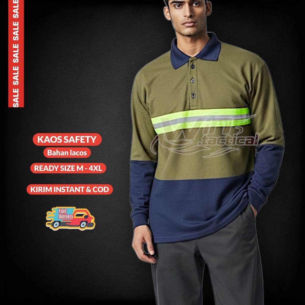 Kaos Lapangan Safety Lengan Panjang – Kombinasi Scotlight Kaos Proyek Nyaman