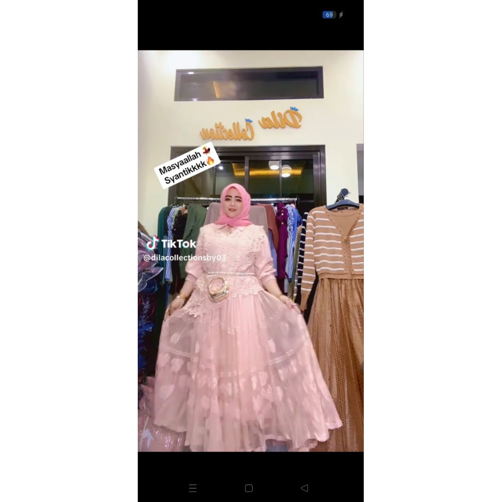 gamis rompi brokat mewah sabuk mutiara premium