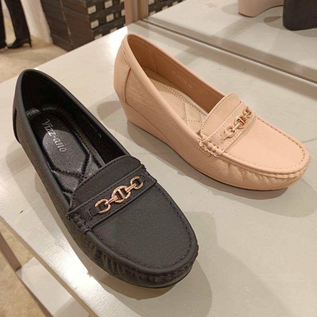 sepatu wanita moccasin wedges 5cm VIZZANO original