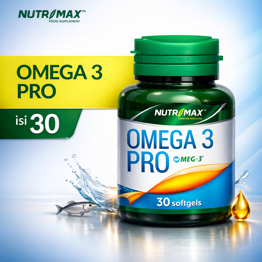 Nutrimax Omega 3 Pro – Suplemen Minyak Ikan Murni untuk Jantung, Otak, & Kolesterol