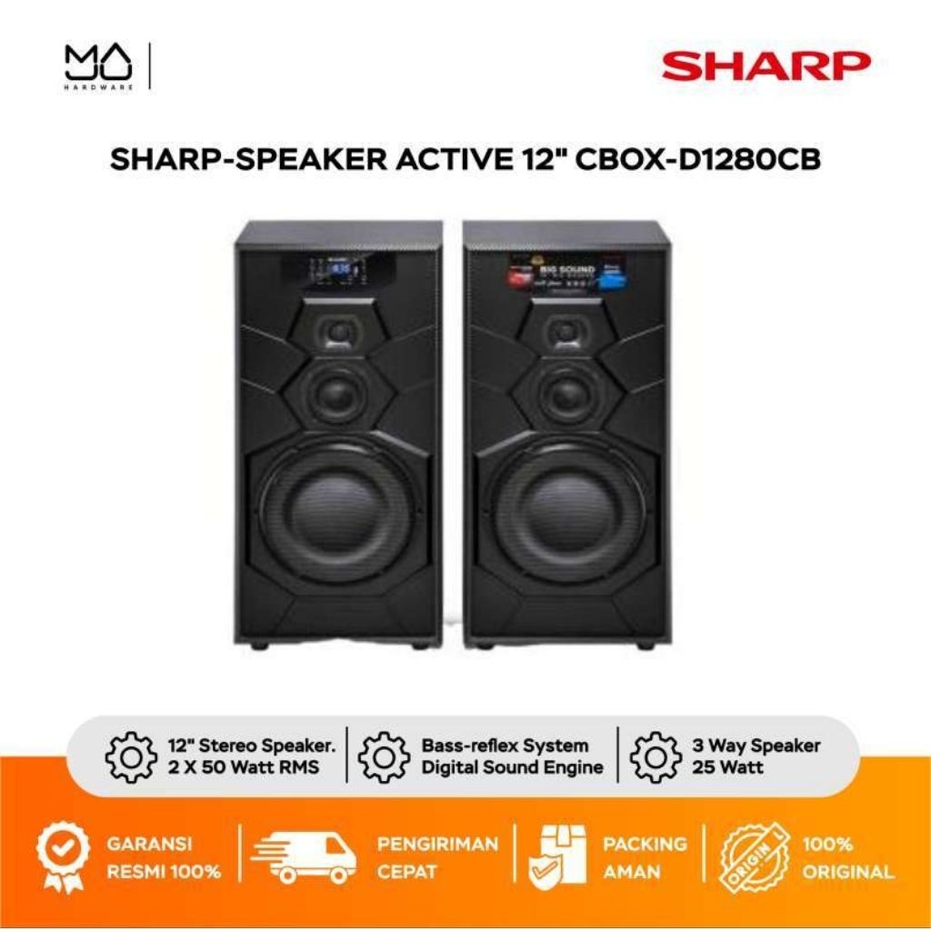 SPEAKER SHARP CBOX RB1280CB RB 1280CB RB1280 1280 CB ACTIVE AKTIF GARANSI RESMI CARBON TEXTURE BODY 