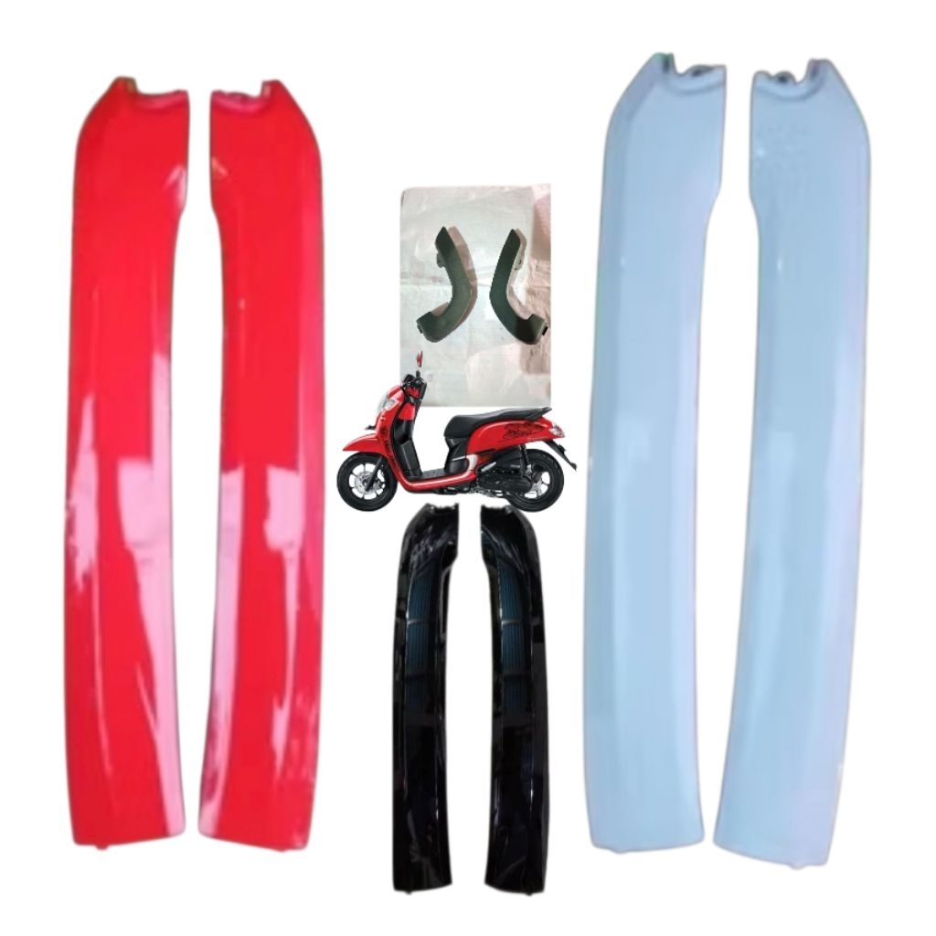 Dek Body Bawah Samping  Kanan Kiri Scoopy New Esp Donat 2017 - 2020 Hitam Merah Putih