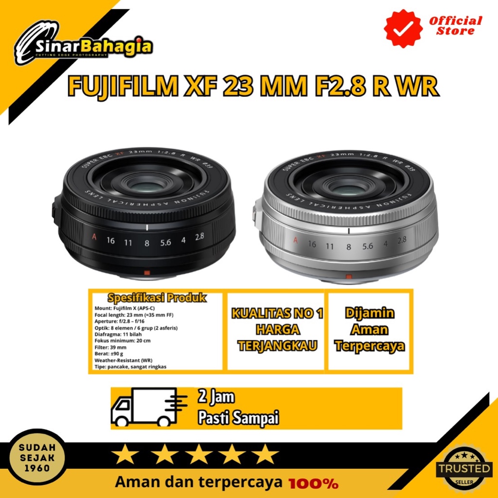 fujifilm XF 23mm f/2.8 R WR Lens XF23mm f2.8 WR pancake lens