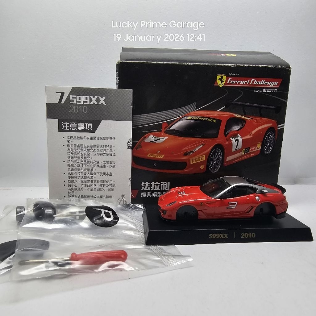 Grani & Partners 7 eleven ferrari 599xx Ferrari Challenge ban karet skala 1:64 miniscale